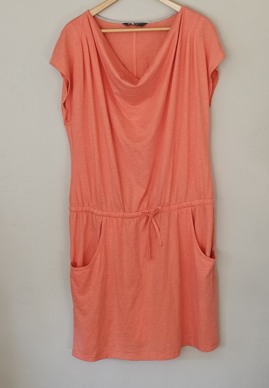 North Face Ember Glow Orange Aurora Mini Dress Cowl Scoop Neck Women Sz XL/Tall